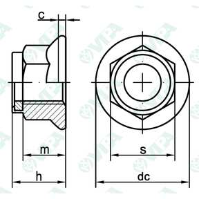 DIN 6923, ISO 4161 tuercas hexagonales con valona lisa o estriada (grafilada)