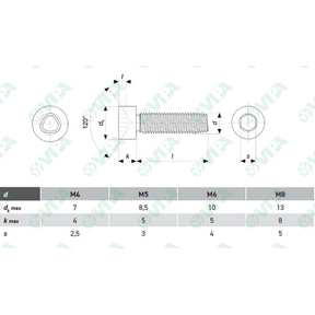 DIN 3128 insertos estampados de titanio C 6.3   - insertos para tornillos pozidrive