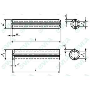 DIN 7346, ISO 13337, UNI 6874 Spring-type straight pins, slotted, light duty